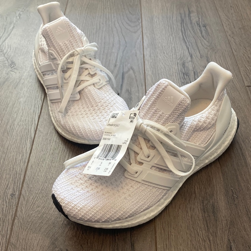 White Adidas Mens Ultraboost Sneakers!